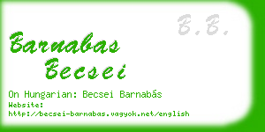 barnabas becsei business card